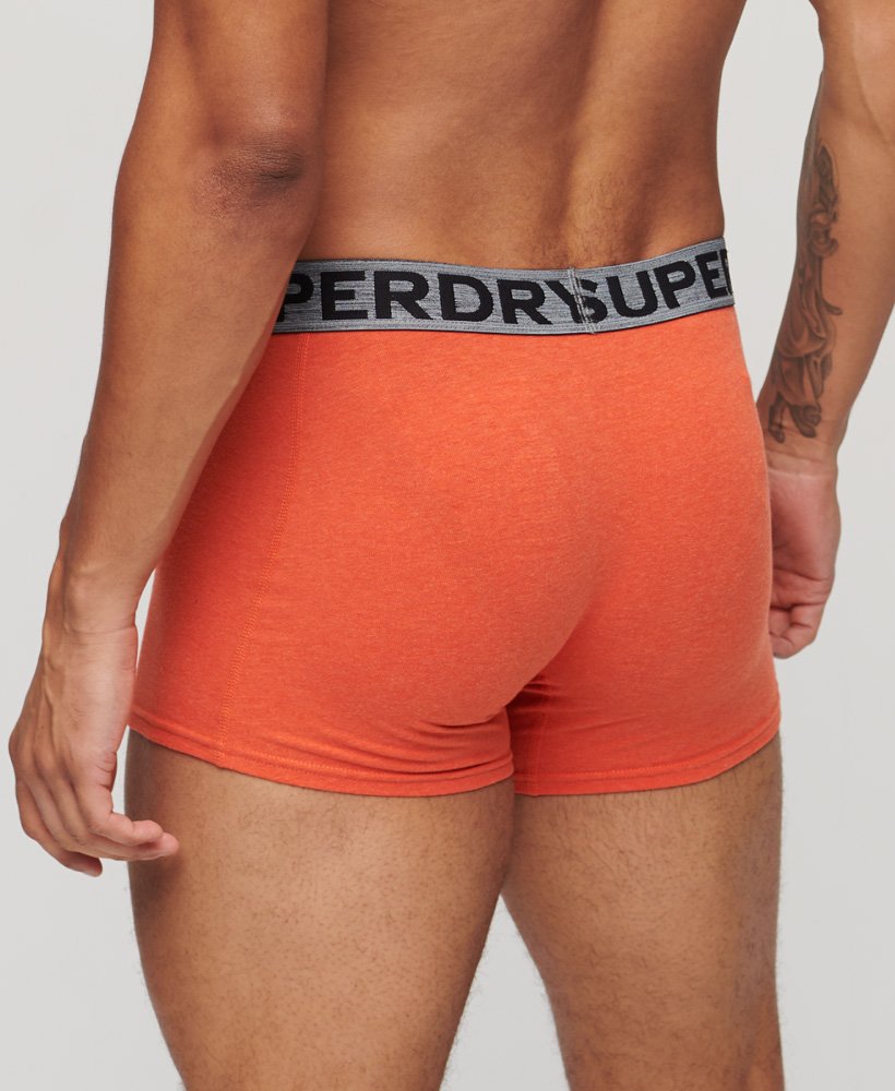 Superdry Organic Cotton Boxer Triple Pack Black/Bright Orange Marl/Grey Marl