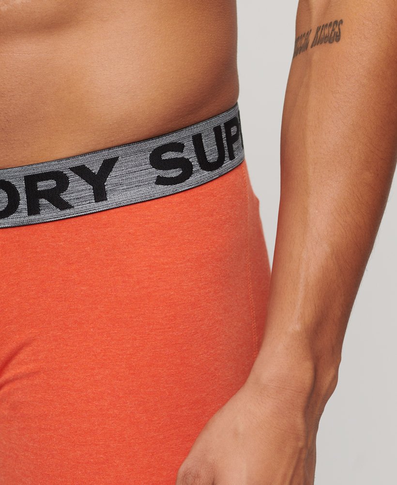 Superdry Organic Cotton Boxer Triple Pack Black/Bright Orange Marl/Grey Marl