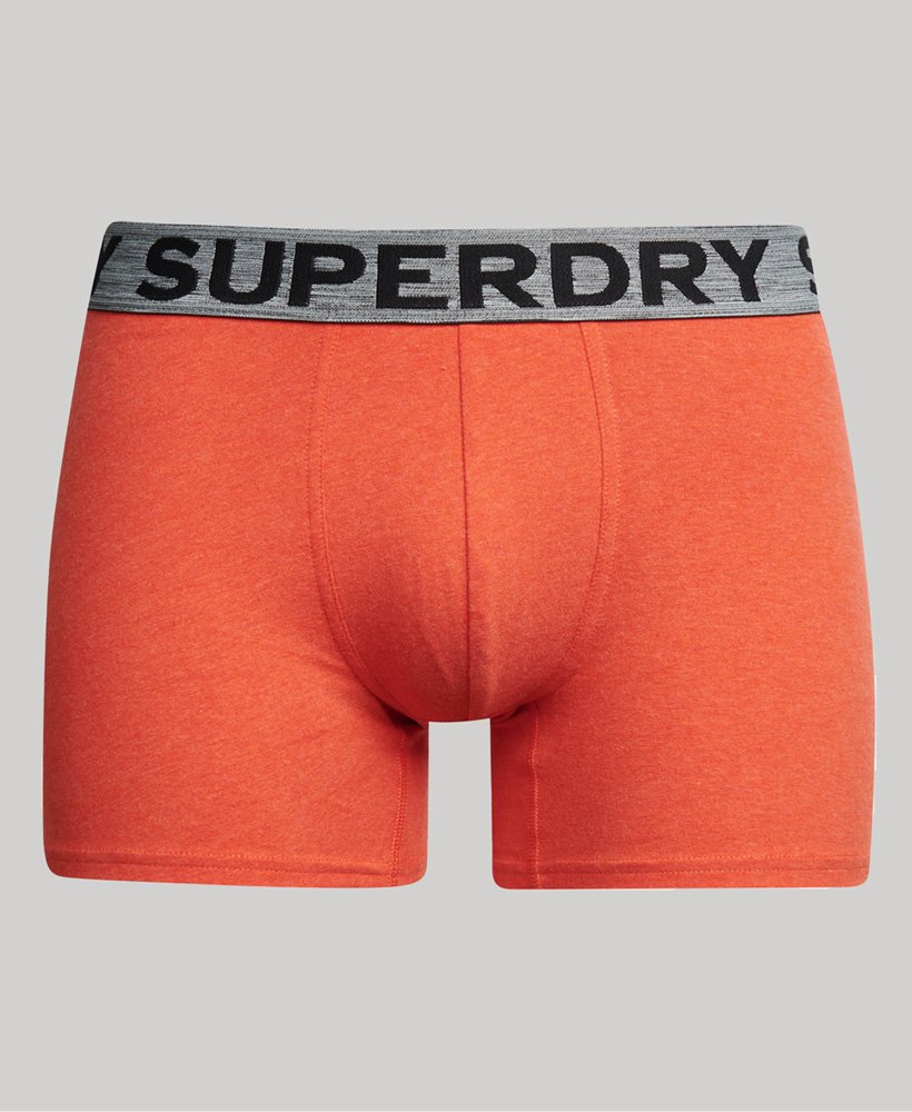 Superdry Organic Cotton Boxer Triple Pack Black/Bright Orange Marl/Grey Marl