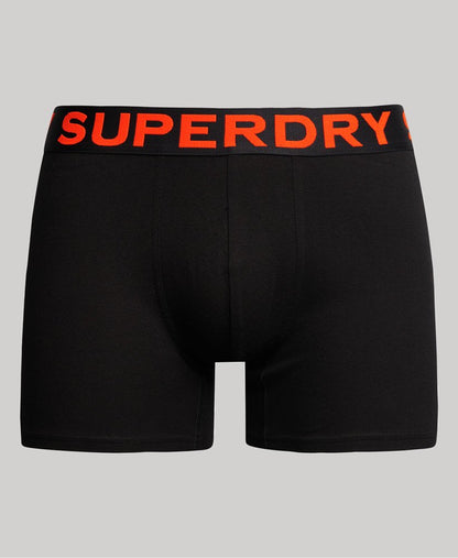 Superdry Organic Cotton Boxer Triple Pack Black/Bright Orange Marl/Grey Marl