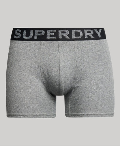 Superdry Organic Cotton Boxer Triple Pack Black/Bright Orange Marl/Grey Marl