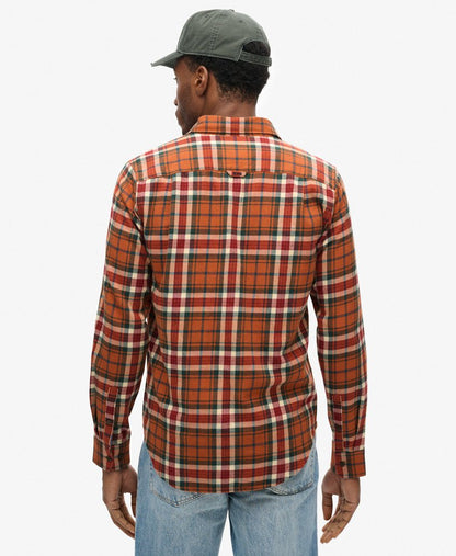 Superdry Long Sleeve Cotton Lumberjack Shirt Oregon Check Orange