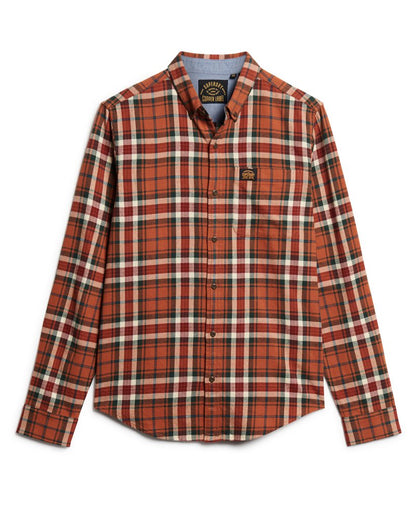 Superdry Long Sleeve Cotton Lumberjack Shirt Oregon Check Orange