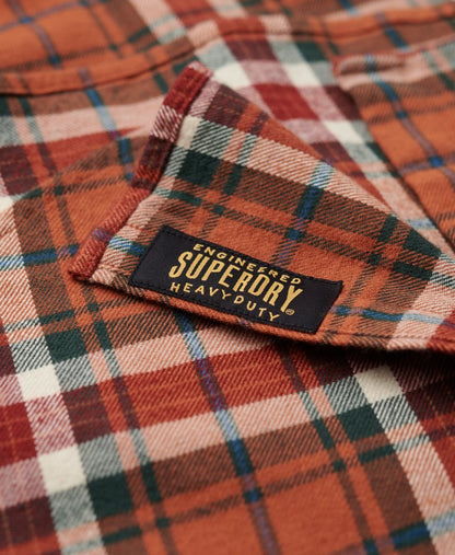 Superdry Long Sleeve Cotton Lumberjack Shirt Oregon Check Orange