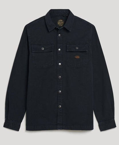 Superdry Organic Cotton Canvas Workwear Overshirt Eclipse Navy