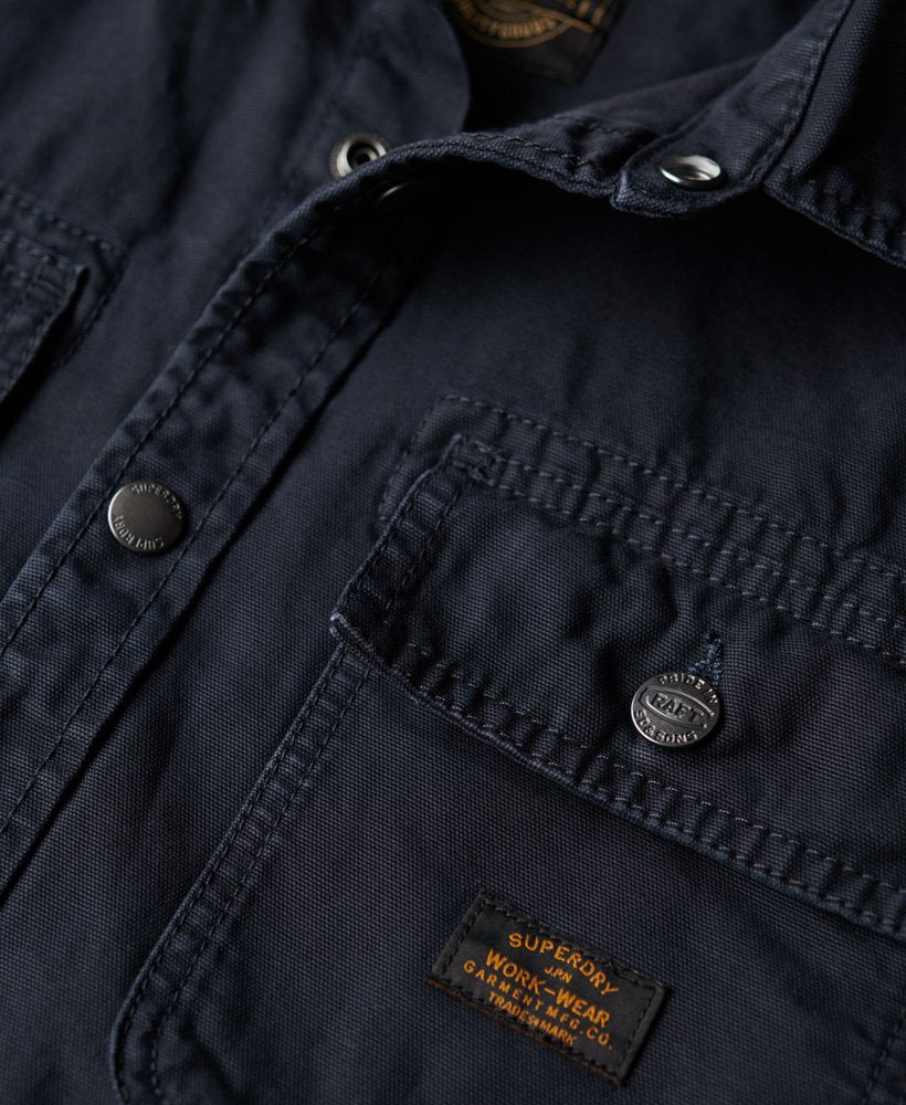 Superdry Organic Cotton Canvas Workwear Overshirt Eclipse Navy