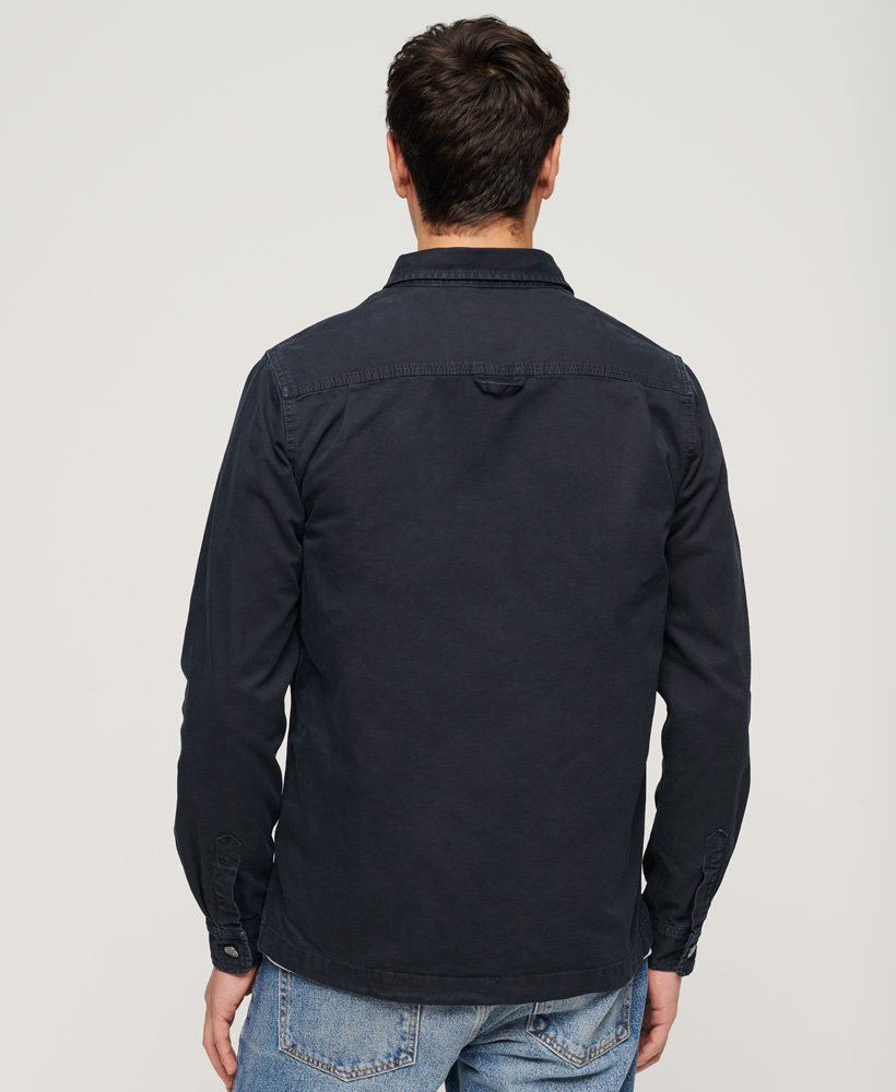 Superdry Organic Cotton Canvas Workwear Overshirt Eclipse Navy