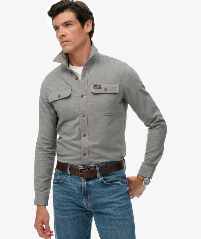 Superdry Flannel Workwear Shirt Pearl Blue