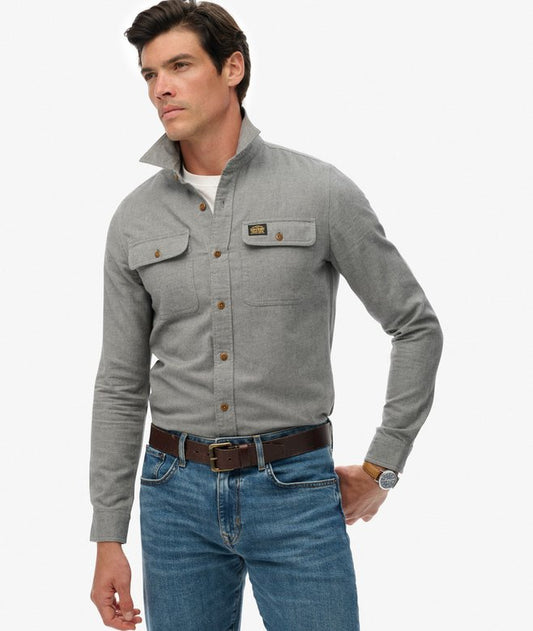 Superdry Flannel Workwear Shirt Pearl Blue