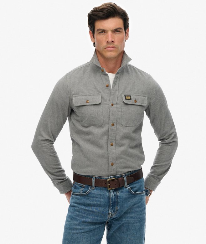 Superdry Flannel Workwear Shirt Pearl Blue