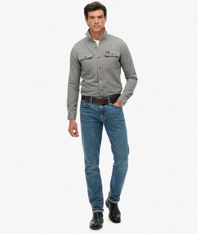 Superdry Flannel Workwear Shirt Pearl Blue