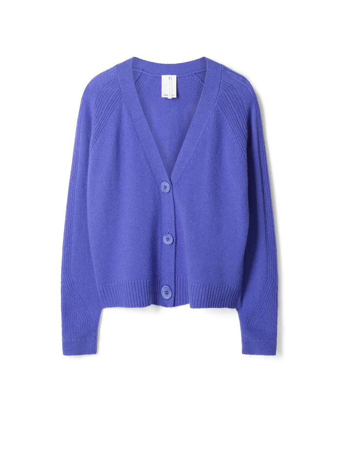 Thought Taygete Lambswool V-Neck Cardigan Periwinkle Blue