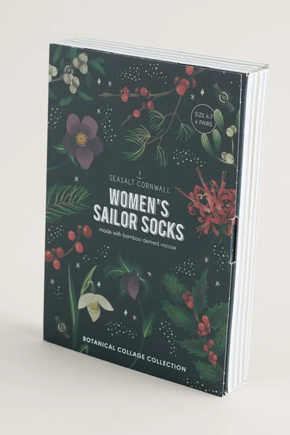 Seasalt Gift Box of 4 Women's Sailor Socks Wing Petal Mix