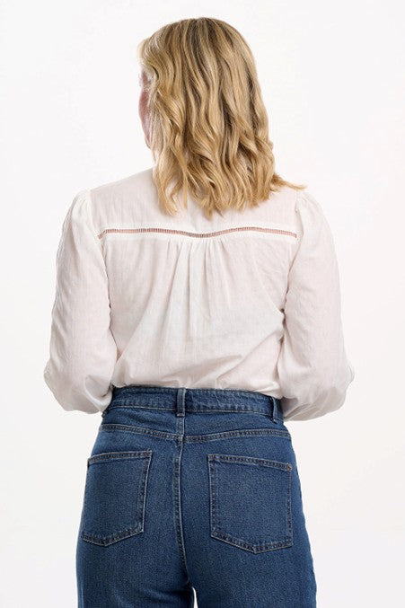 Sugarhill Brighton Regina Blouse Off-White Floral Cuff