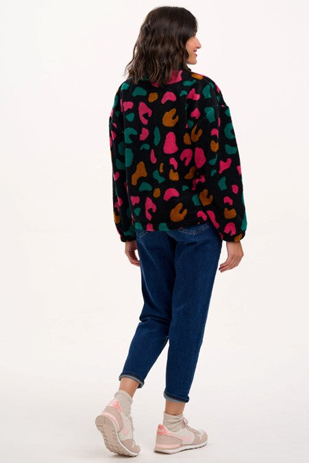Sugarhill Brighton Hartley Zip Up Fleece Black Colourful Shapes