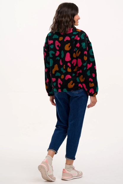 Sugarhill Brighton Hartley Zip Up Fleece Black Colourful Shapes