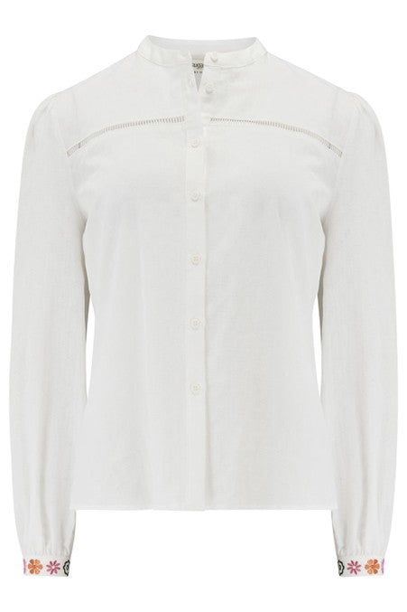 Sugarhill Brighton Regina Blouse Off-White Floral Cuff