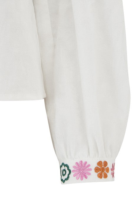 Sugarhill Brighton Regina Blouse Off-White Floral Cuff