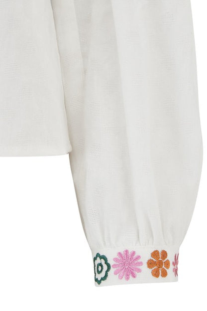 Sugarhill Brighton Regina Blouse Off-White Floral Cuff
