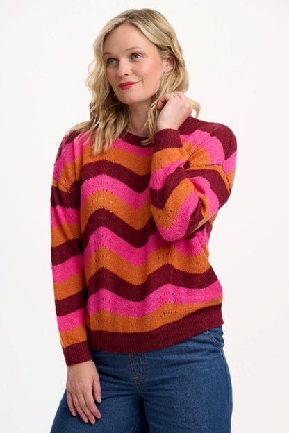 Sugarhill Brighton Evaline Jumper Multi Berry Waves