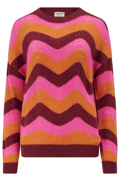 Sugarhill Brighton Evaline Jumper Multi Berry Waves