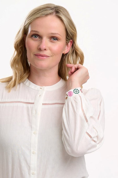 Sugarhill Brighton Regina Blouse Off-White Floral Cuff