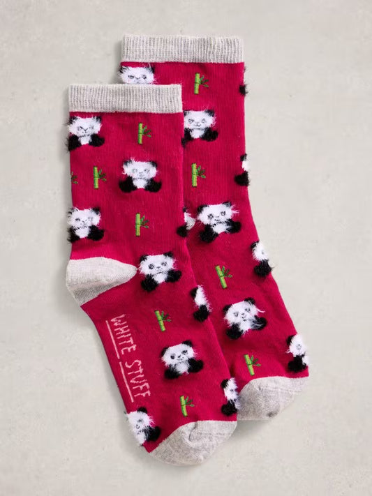 White Stuff Fluffy Ankle Socks Dark Pink