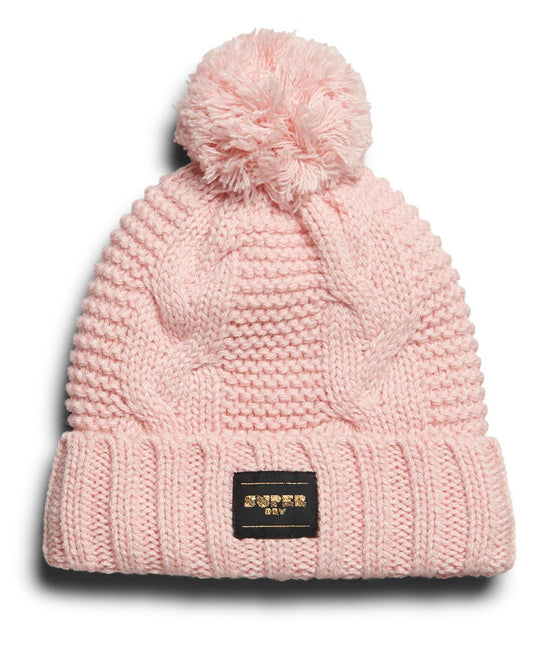 Superdry Beanie Superdry Clothing Superdry Cable Knit Beanie Hat Pink Fleck