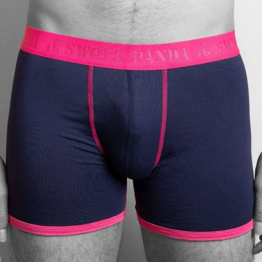 Mens Boxer Shorts Swole Panda Bamboo Boxers Navy/Pink Mens Underwear Fitted bamboo boxers