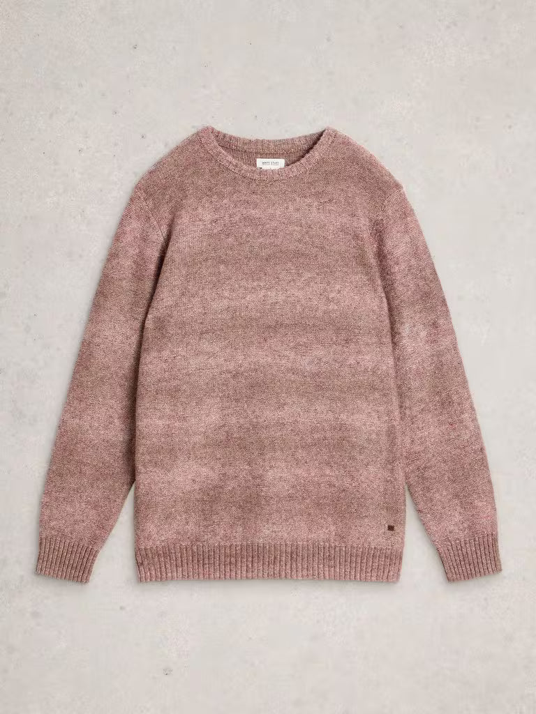 White Stuff Ombre Crew Neck Mid Pink Mens Jumper White Stuff Clothing