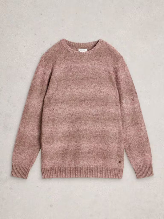 White Stuff Ombre Crew Neck Mid Pink Mens Jumper White Stuff Clothing