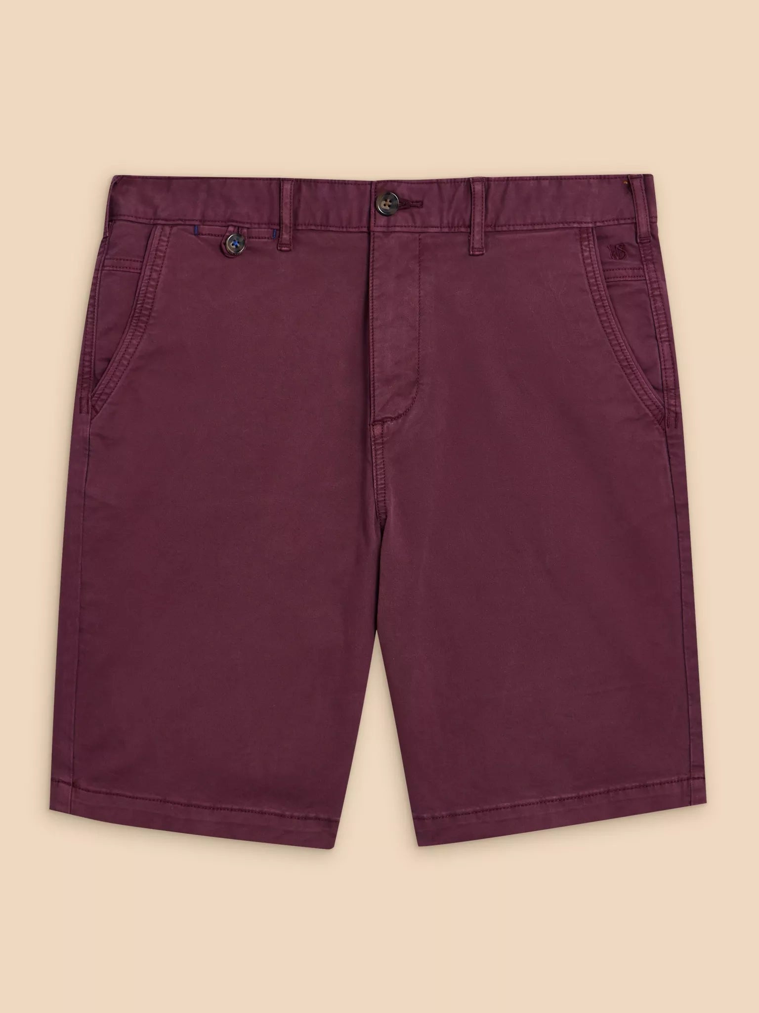 Mens Shorts White Stuff Sutton Organic Chino Shorts Dark Plum