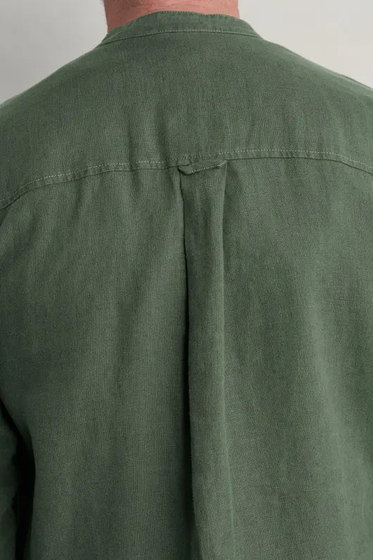 Seasalt Men's Porlock Linen Shirt Dark Balsam