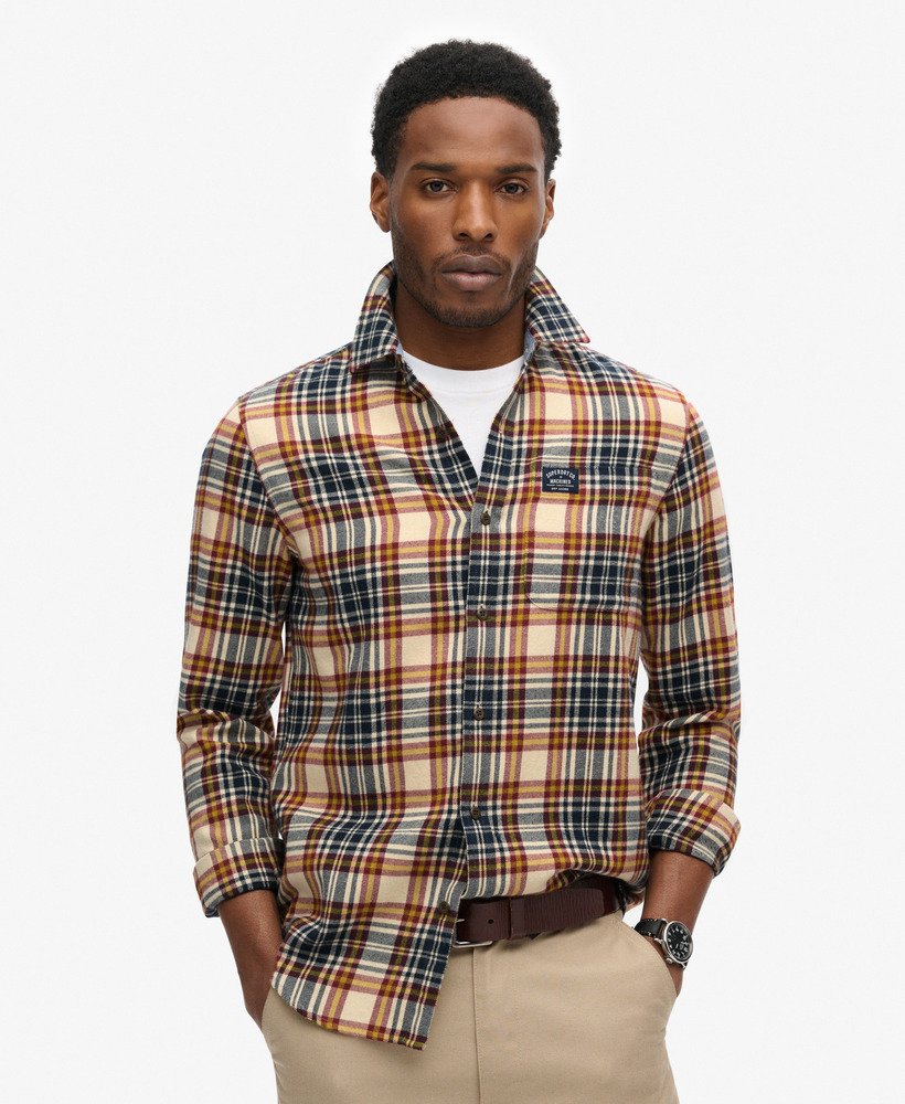 Superdry Clothing Superdry Long Sleeve Cotton Lumberjack Shirt Portland Check White Mens Shirt