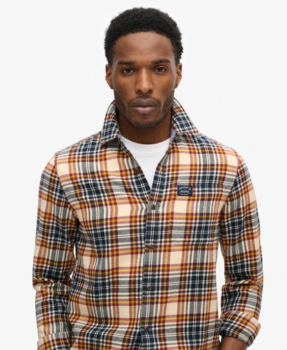 Superdry Long Sleeve Cotton Lumberjack Shirt Portland Check White