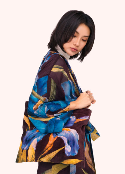 Powder Iris Velvet Tote Bag