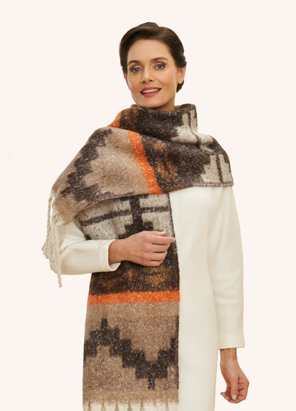 Powder Koko Cosy Scarf 70s Mix Size: Height: 180cm & Width: 40cm Material: 100% Polyester A hint of Aztec
