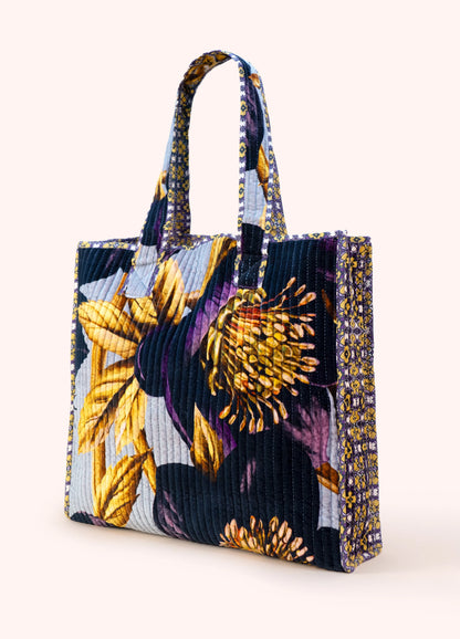 Powder Lux Velvet Quilted Tote Hellebore