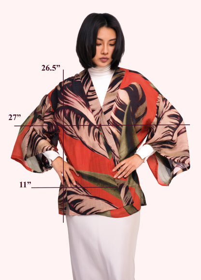 Powder Tulip Short Kimono Jacket
