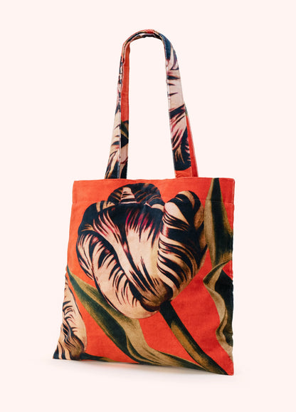 Powder Tulip Velvet Tote Bag
