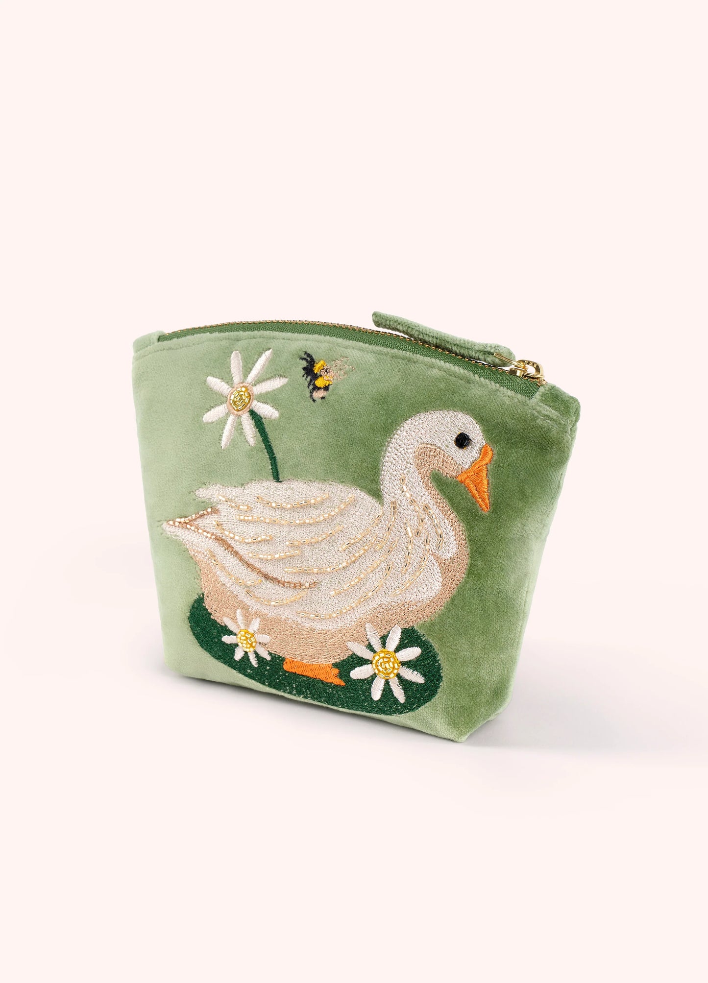 Powder Velvet Mini Pouch Garden Goose