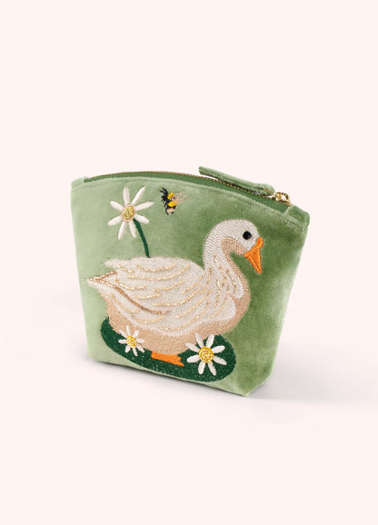 Powder Velvet Mini Pouch Garden Goose