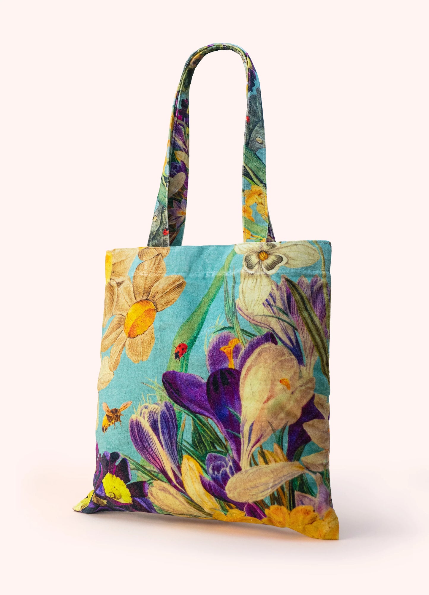 Powder Velvet Tote Spring Flora