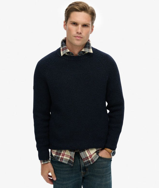 Superdry Chunky Raglan Jumper Eclipse Navy
