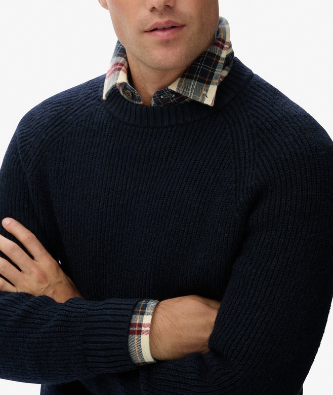 Superdry Chunky Raglan Jumper Eclipse Navy