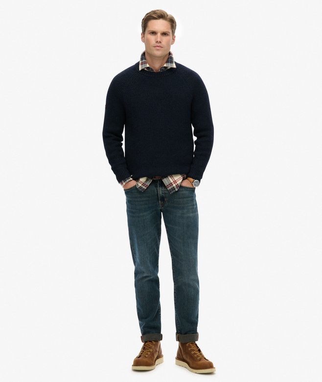 Superdry Chunky Raglan Jumper Eclipse Navy