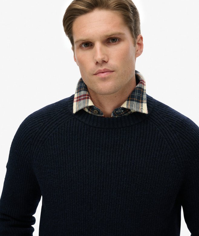 Superdry Chunky Raglan Jumper Eclipse Navy