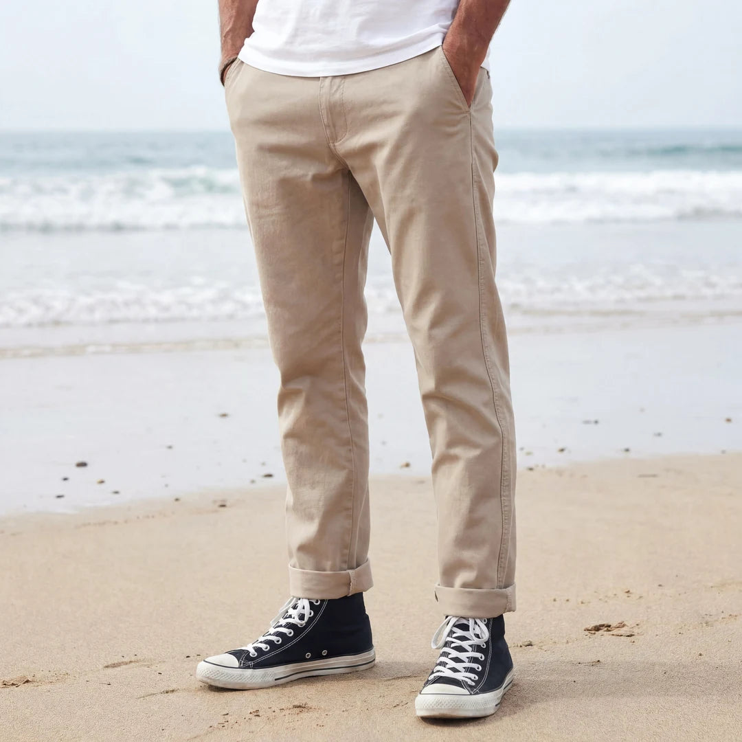 Rapanui Men's Organic Cotton Straight Leg Trousers Driftwood