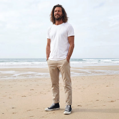 Rapanui Men's Organic Cotton Straight Leg Trousers Driftwood