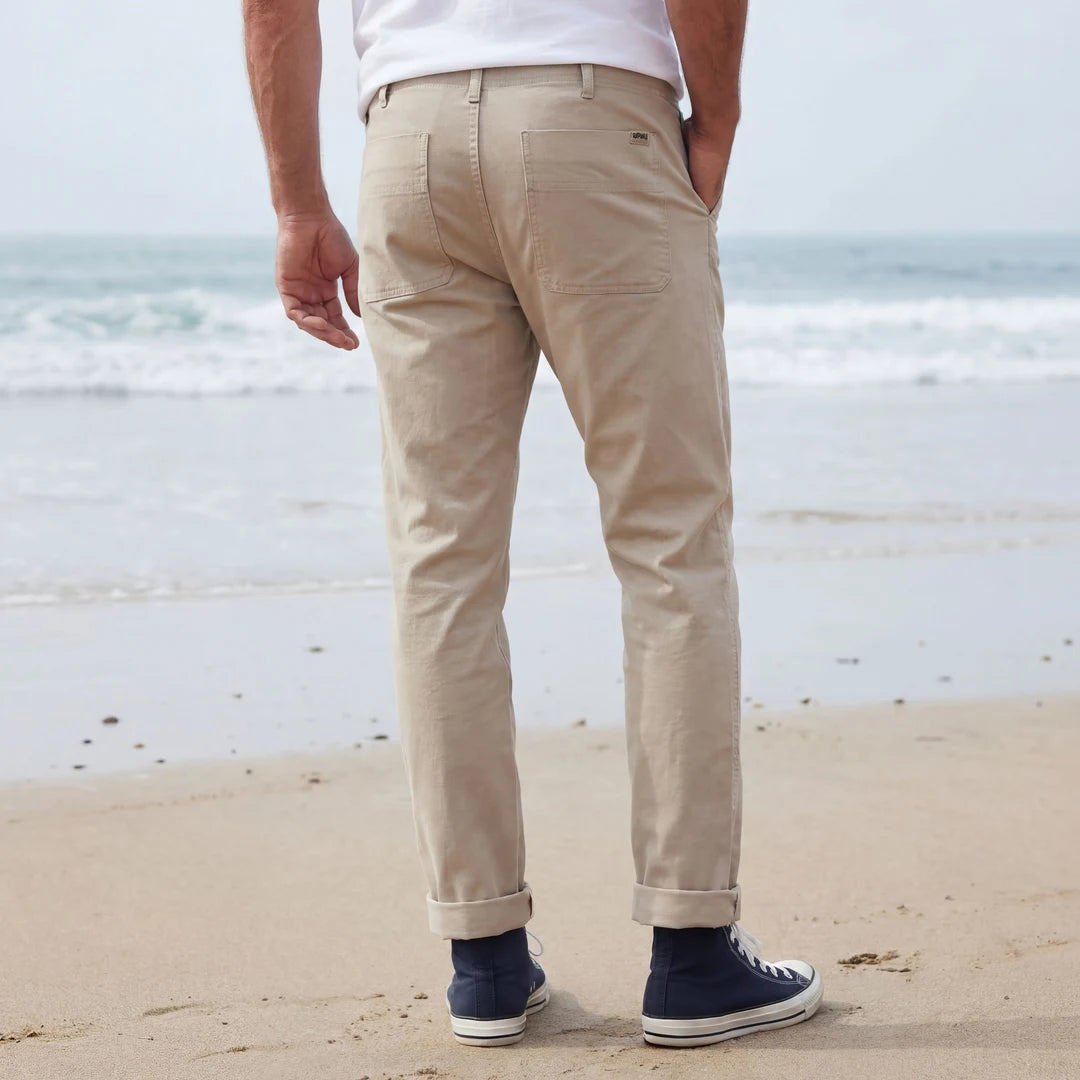 Rapanui Men's Organic Cotton Straight Leg Trousers Driftwood